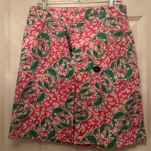 LL Bean Pink and Green Women's Golf Skirt